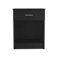 Black Engineered Wood Nightstand J698