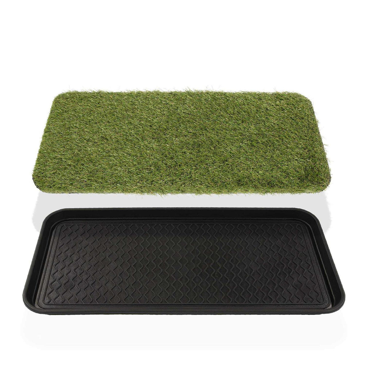 Indoor/Outdoor Non-Slip Tray with Reusable Grass Pad U47259