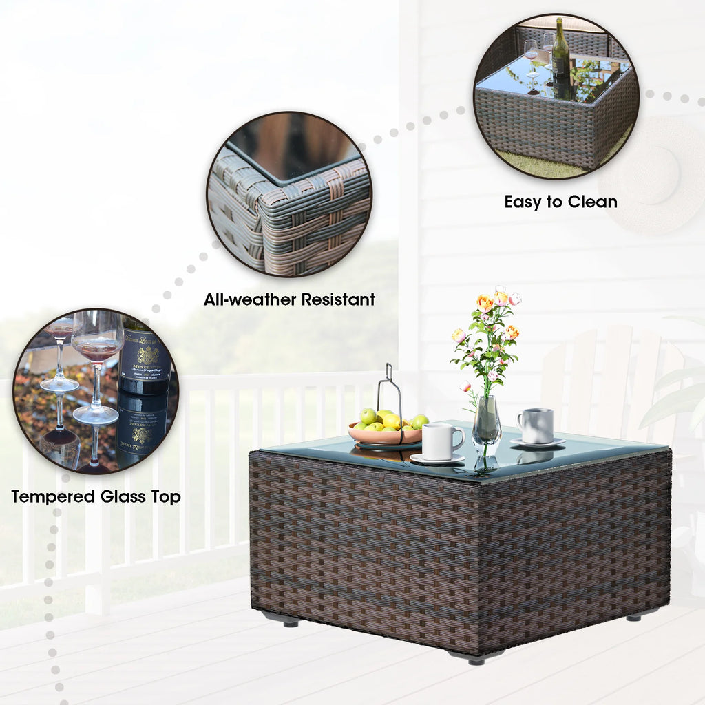 9 Pieces PE Wicker Rattan Sectional Sofa B85292