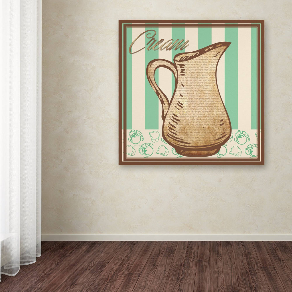 Cream Teal 24x24-Inch Fine Art B9903
