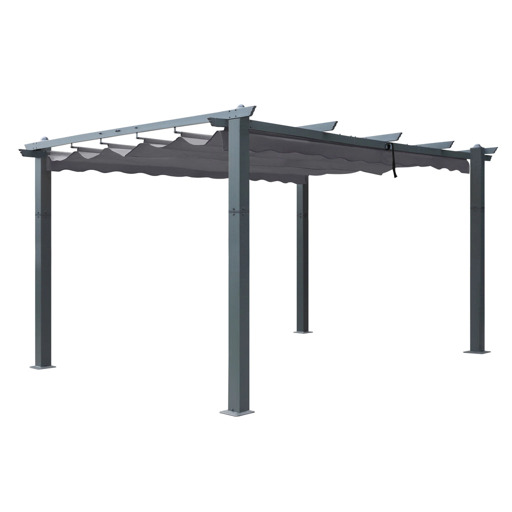 10' x 10' Gray Metal Pergola K8895