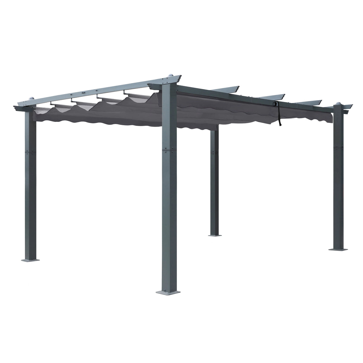 10' x 10' Gray Metal Pergola K8895
