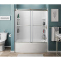 Brushed Nickel 58-in to 58-1/2-in x 59.96-in Framed Sliding Bathtub Door P674