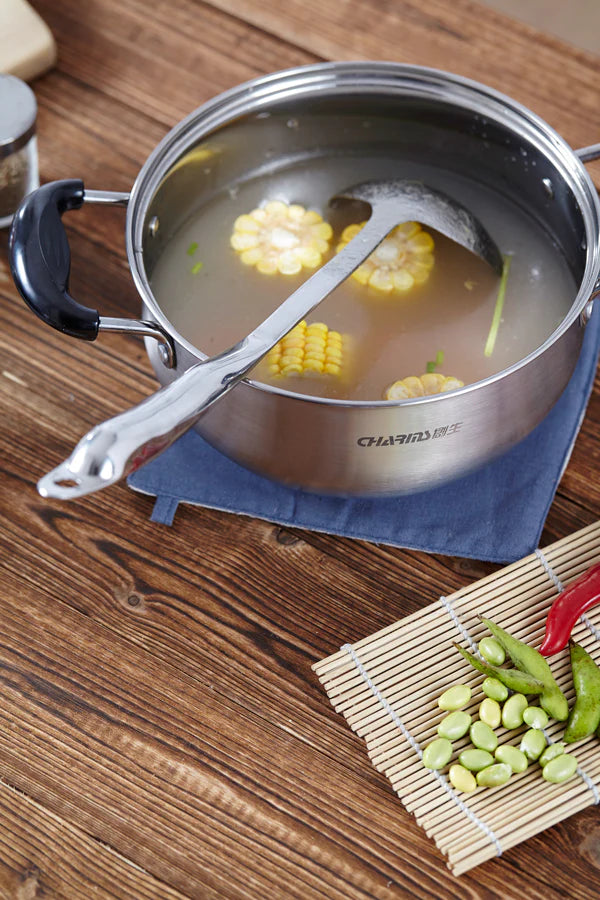 Stainless-Steel Casserole Pot with Glass Lid C151718
