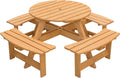 Wooden Round Picnic Table with Bench G475885