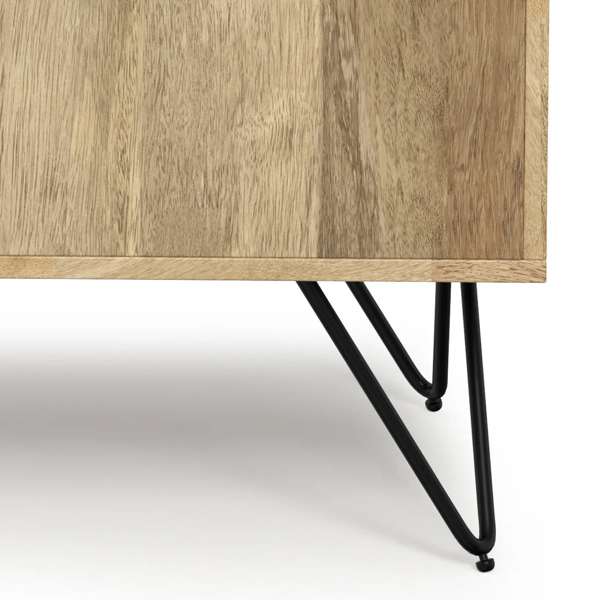 39 inch Wide Solid Mango Wood and Metal Storage Cabinet Y8021