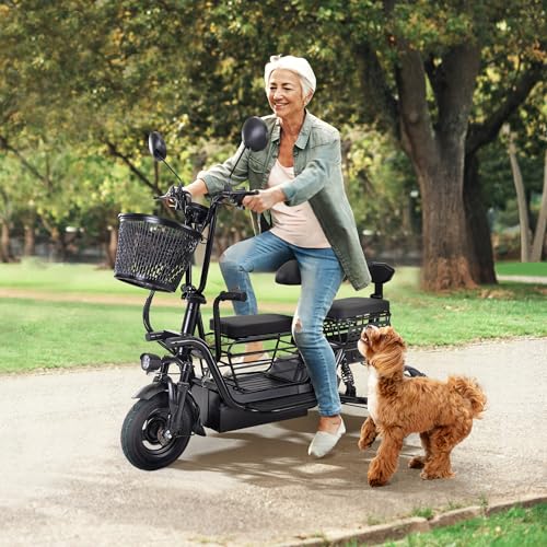 400W 48V Electric Tricycle with 3 Seats and Storage Baskets S893