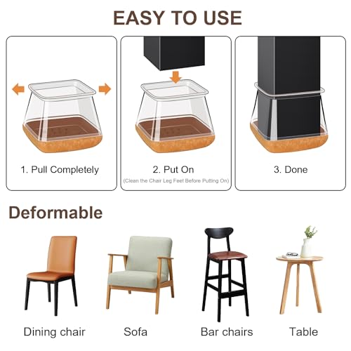 Round Rubber Furniture Sliders with Felt, Silicone Furniture Leg Caps Covers H31902