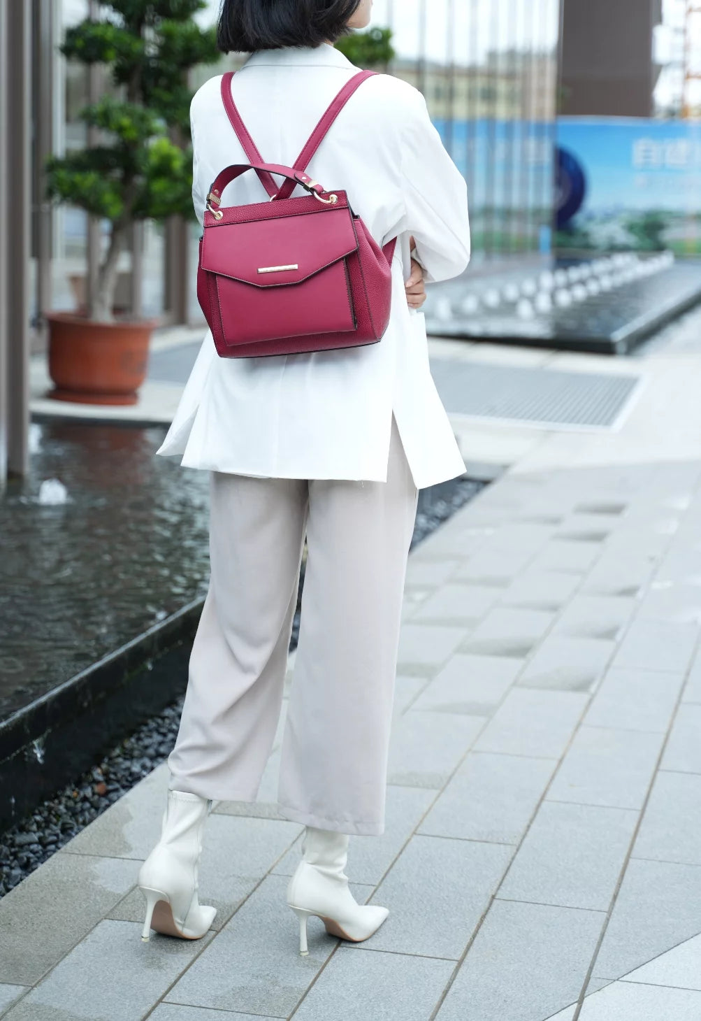 Vegan Leather 3-in-1 Satchel, Backpack and Crossbody D265035