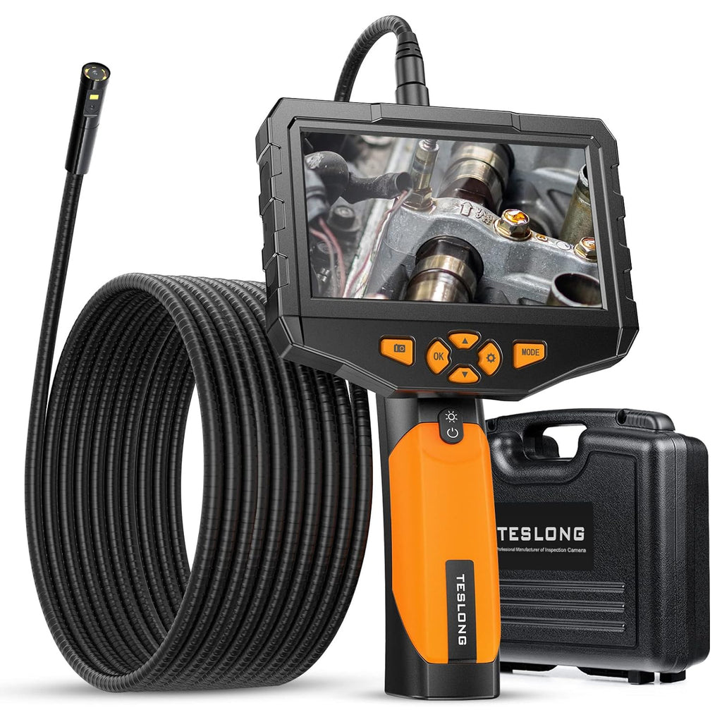 Triple Lens Endoscope Camera with Light, 16.5ft Flexible Waterproof Borescope I637