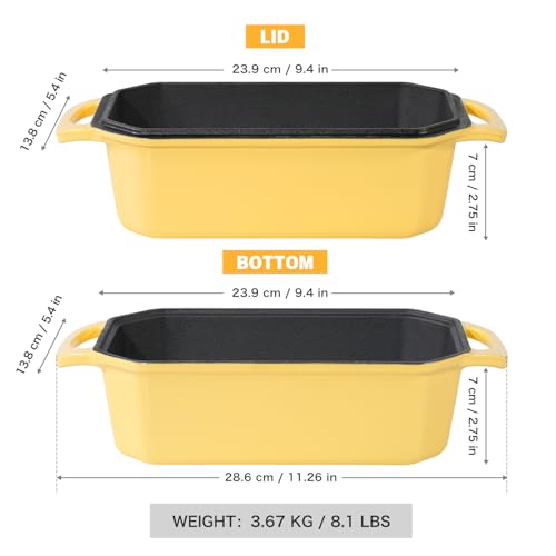 DarkCyan Enameled Cast Iron 9x5 Inch Loaf Pan with Lid O8700
