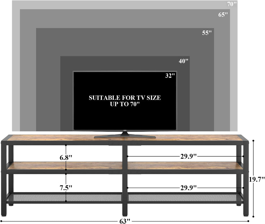Rustic Brown and Gray Oak TV Stand Y908487