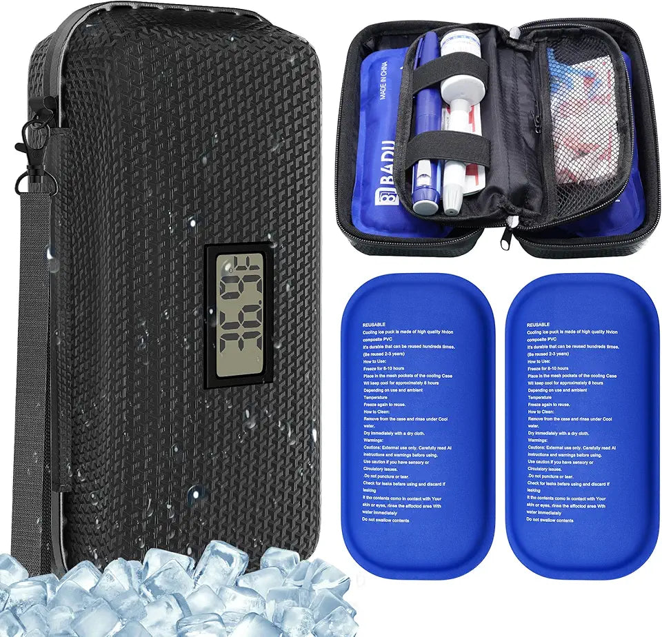 Insulin Cooler Travel Case Tsa Approved with Thermometer and 2 Ice Pack S892282