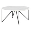 Round Marble Top Coffee Table with Metal Legs B66864