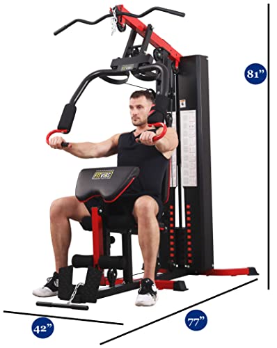 Multifunctional Home Gym Workout Station with 122.5LB Weight Stack P72512