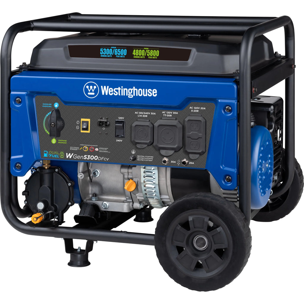 6500 Peak Watt Dual Fuel Portable Generator with CO Sensor V30110