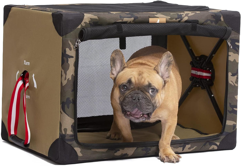 Army Green Large Portable Dog Crate with Carrying Bag B2628