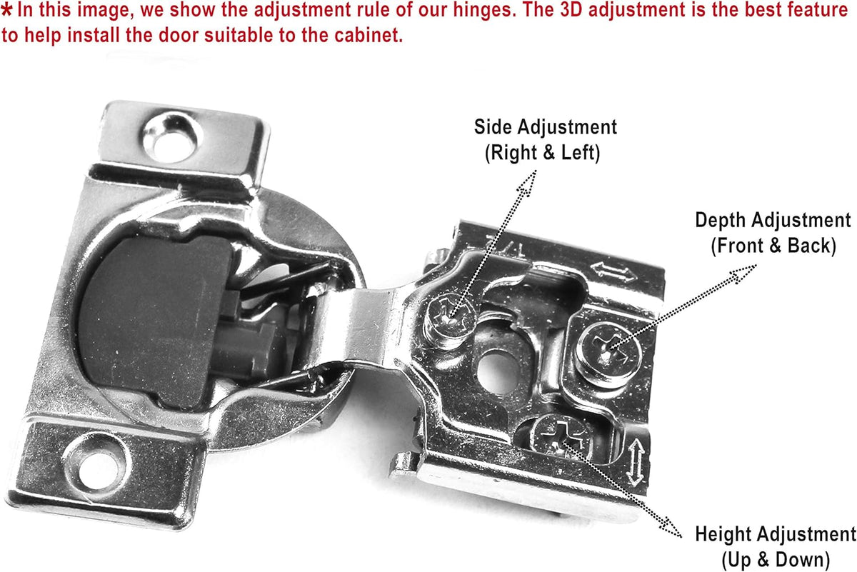 30 Pieces 1/2 inch Overlay Soft Closing Concealed Kitchen Cabinet Door Hinges with Screws K811220