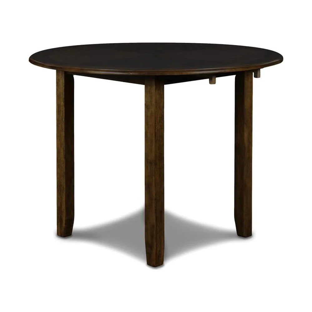 Solid Wood Drop Leaf Dining Table with 2 Chairs in Brown S96849