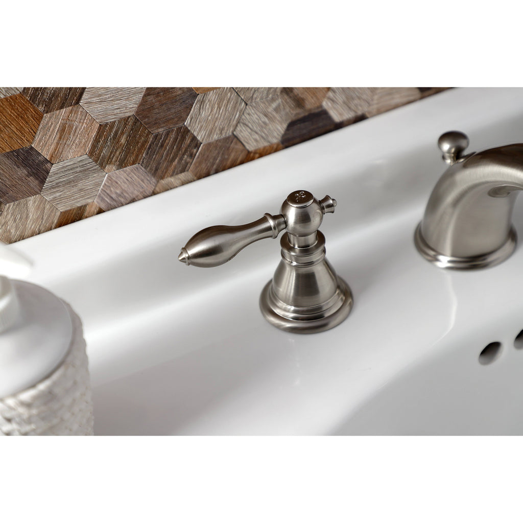 Brushed Nickel Widespread Bathroom Faucet with Pop-Up M72349