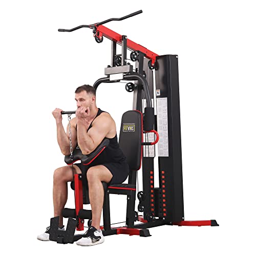 Multifunctional Home Gym Workout Station with 122.5LB Weight Stack P72512