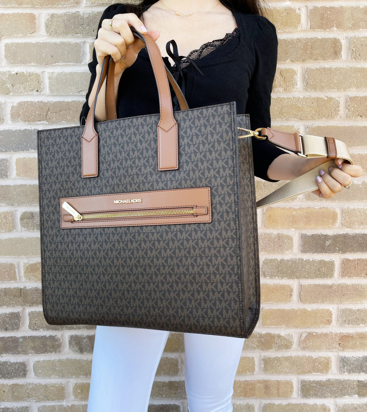 Brown Large Tote Crossbody V75800