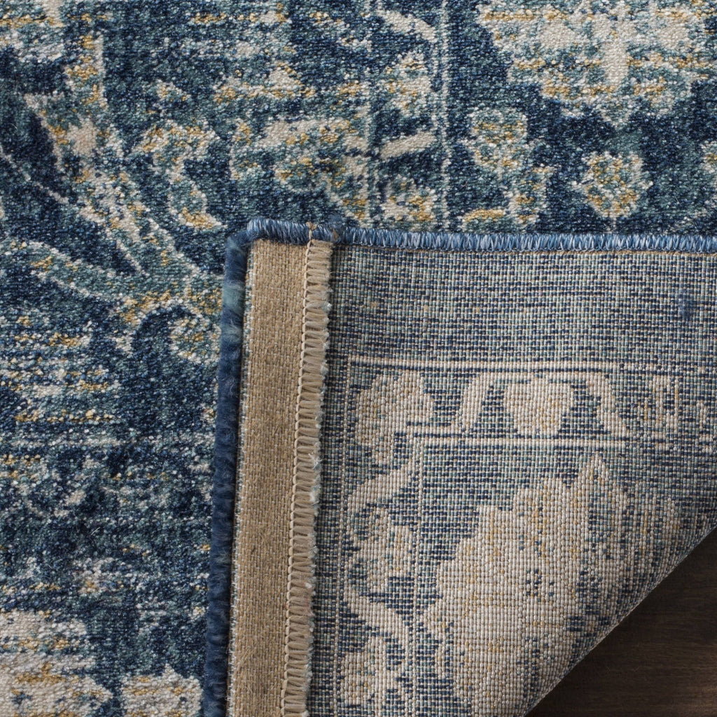 Navy / Beige Runner Rug Y14201