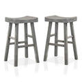 Antique Gray Wood Saddle Stool (Set of 2) J86245