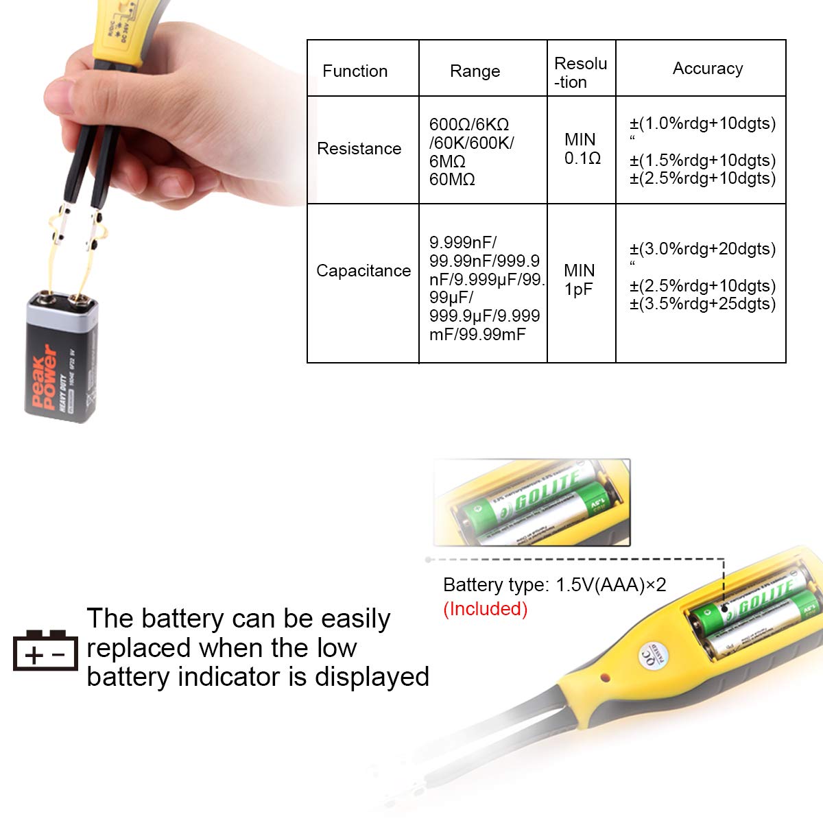 Handheld SMD Tester 6000 Counts LCR Meter Z1153