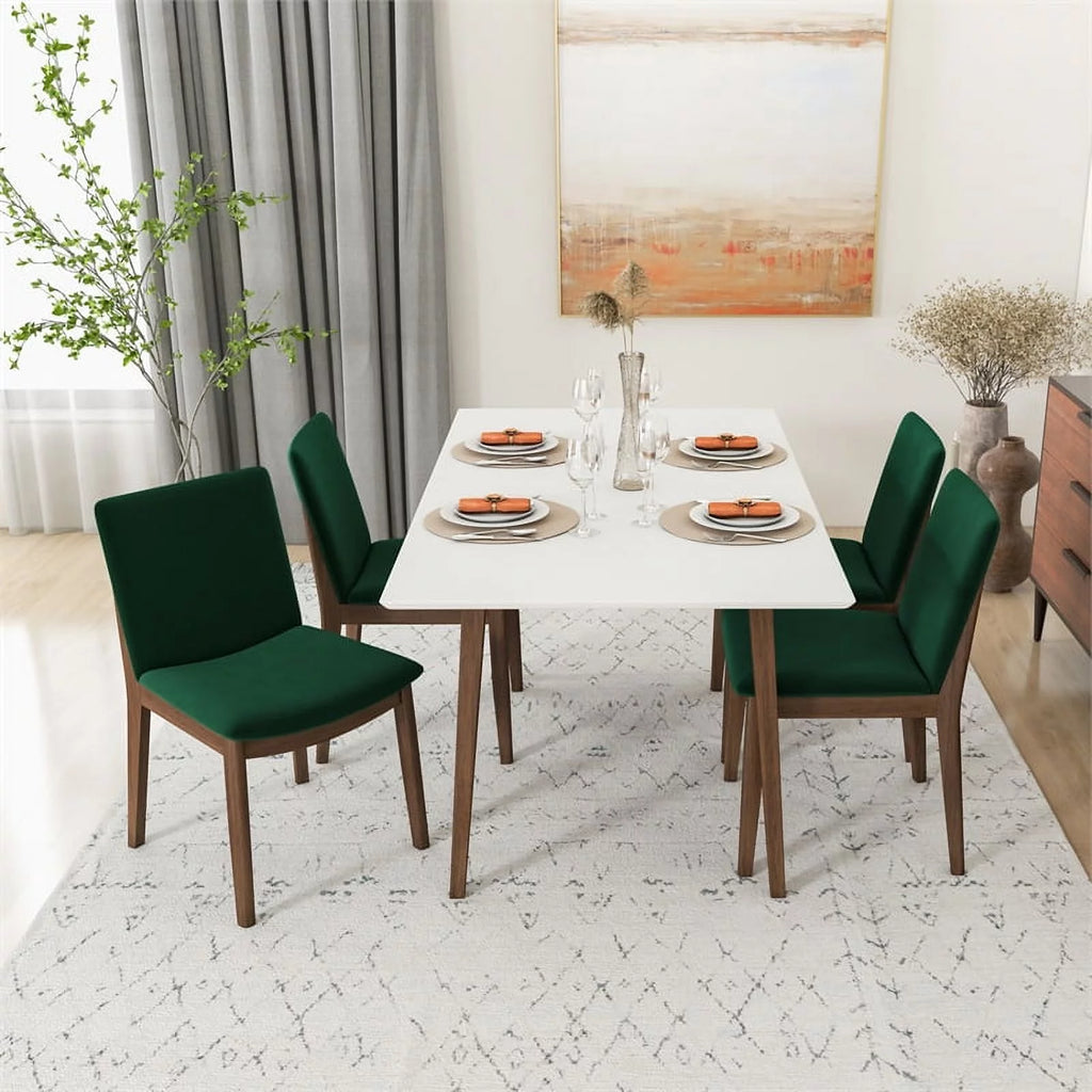 Solid Wood Walnut Dining Table and Chair Set of 4 F41548