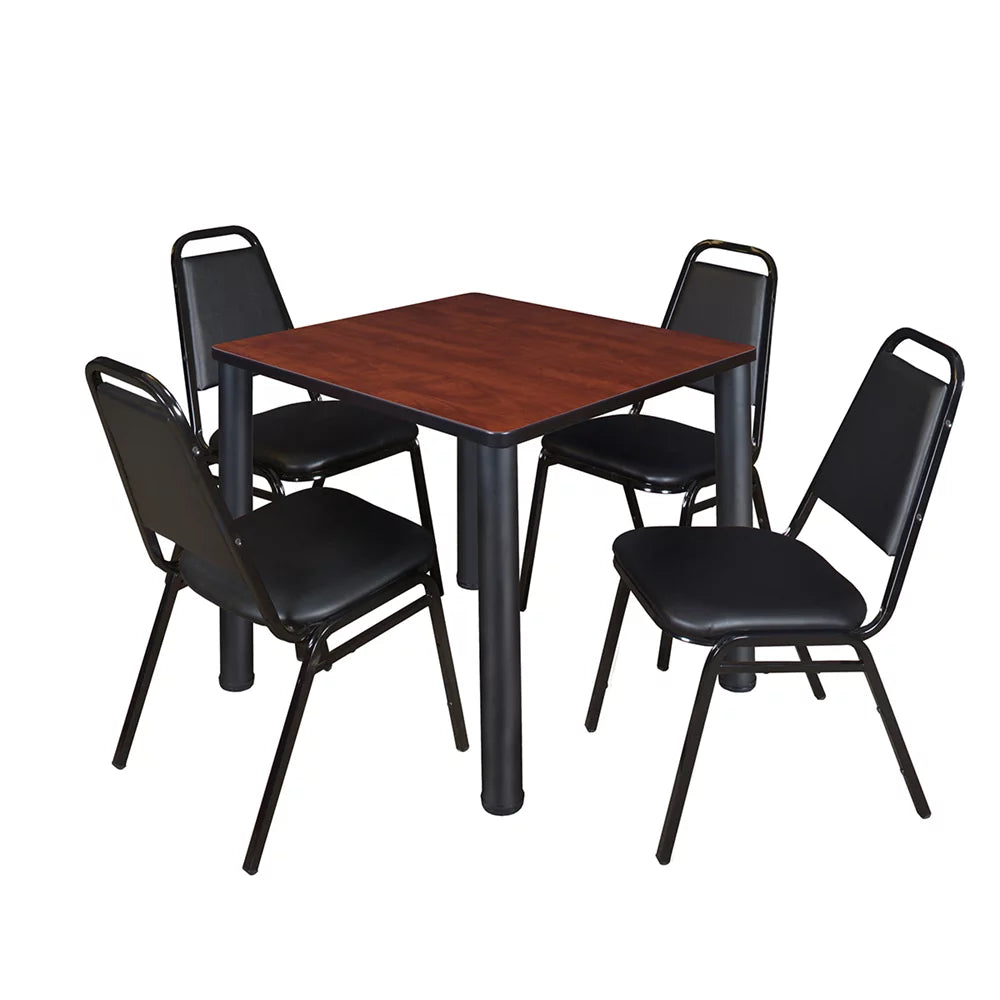 30" Square Breakroom Table & 4 Stack Chairs C11994