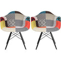 Set of 2 Multi-Color Fabric Armchair Y39778