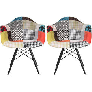 Set of 2 Multi-Color Fabric Armchair Y39778
