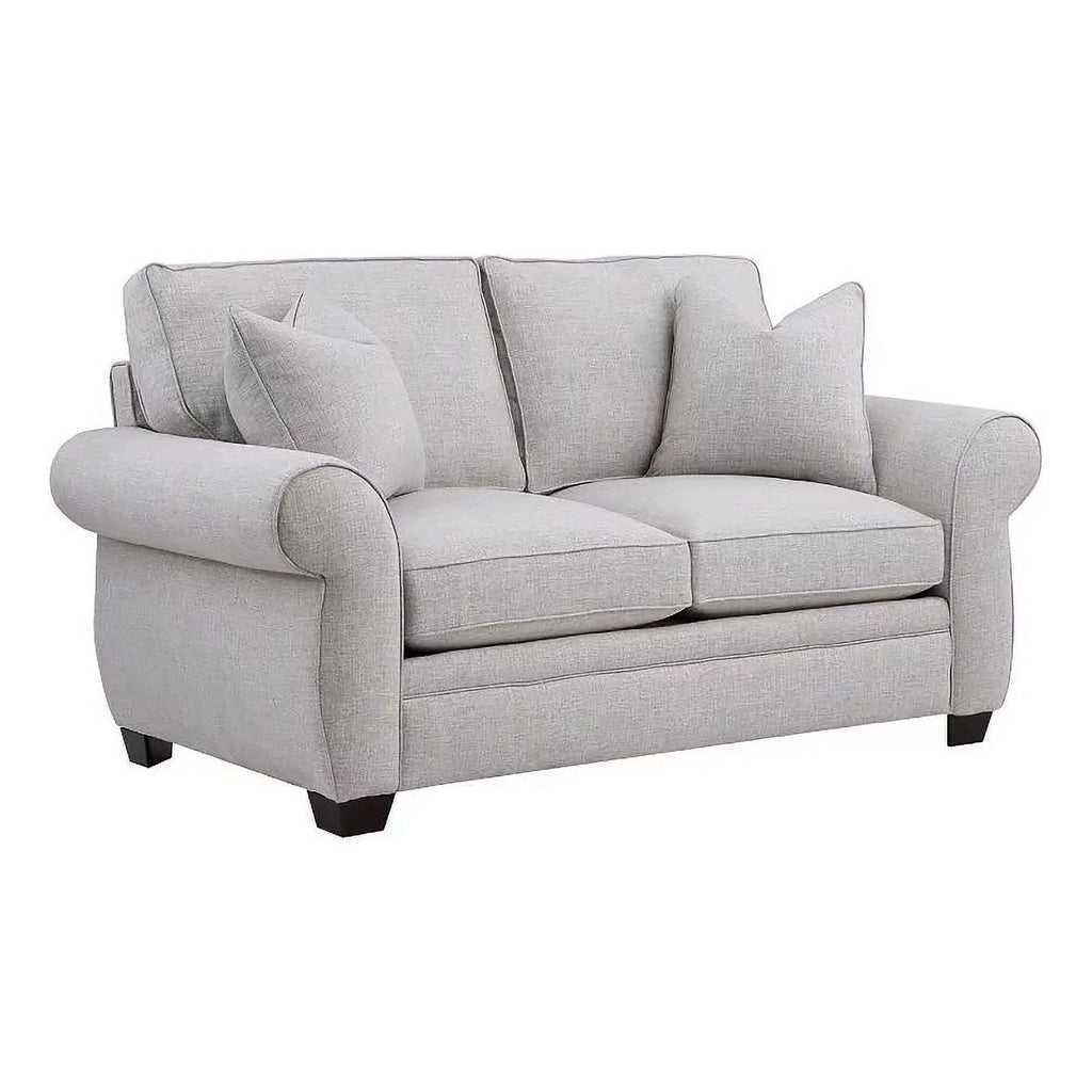 Cream Fabric Loveseat with Rolled Arms B830