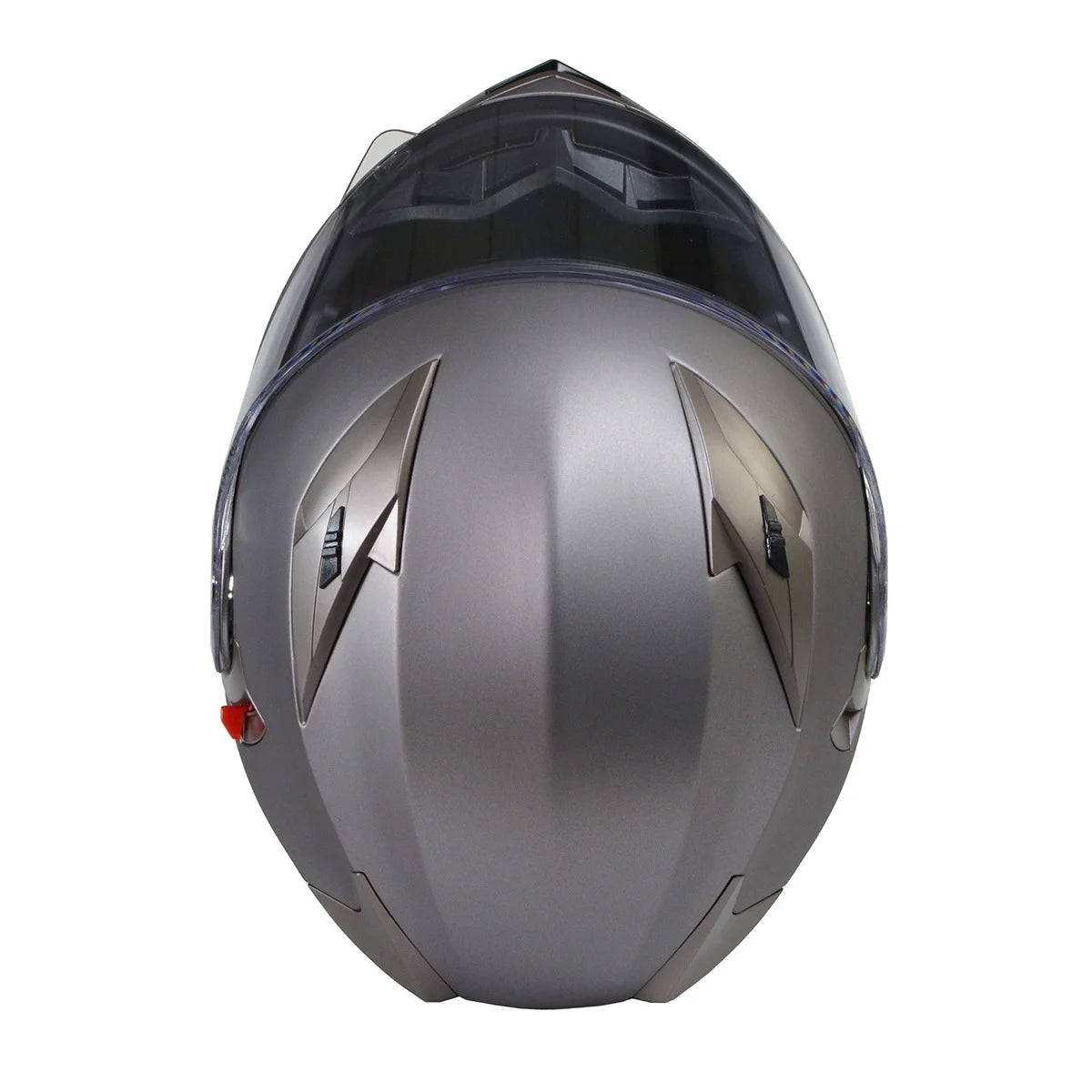 Silver Modular Motorcycle Helmet with Drop Down Visor V453