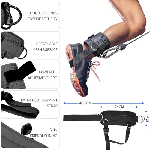 Cable Machine Attachment Set with Tricep Rope, V Bar, Double D Handle, Ankle & Wrist Straps L214512