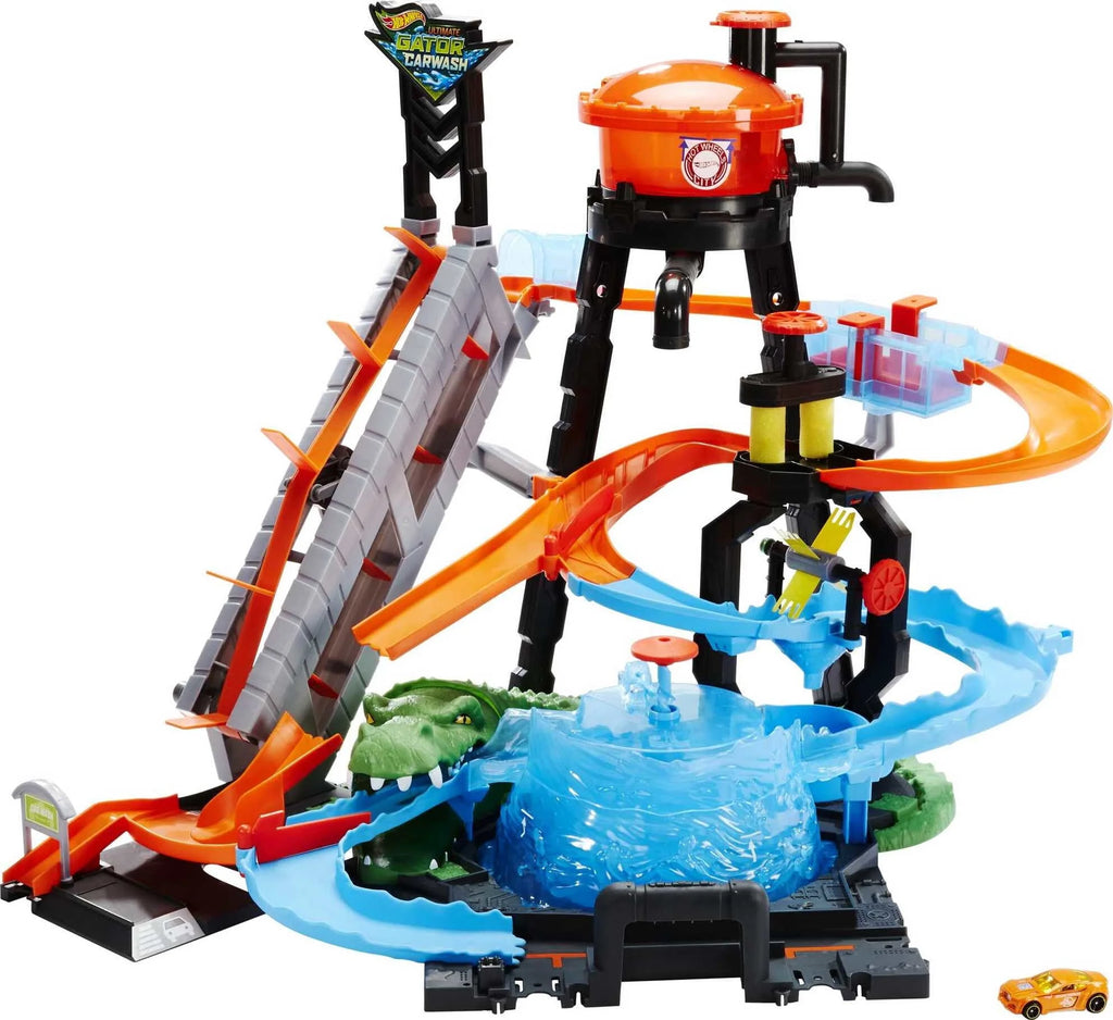 Car Wash Playset with Toy Car in 1:64 Scale C22784