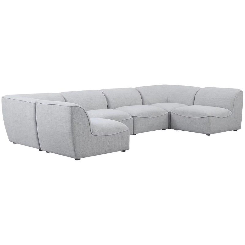 Grey Linen Textured Modular Sectional J358800