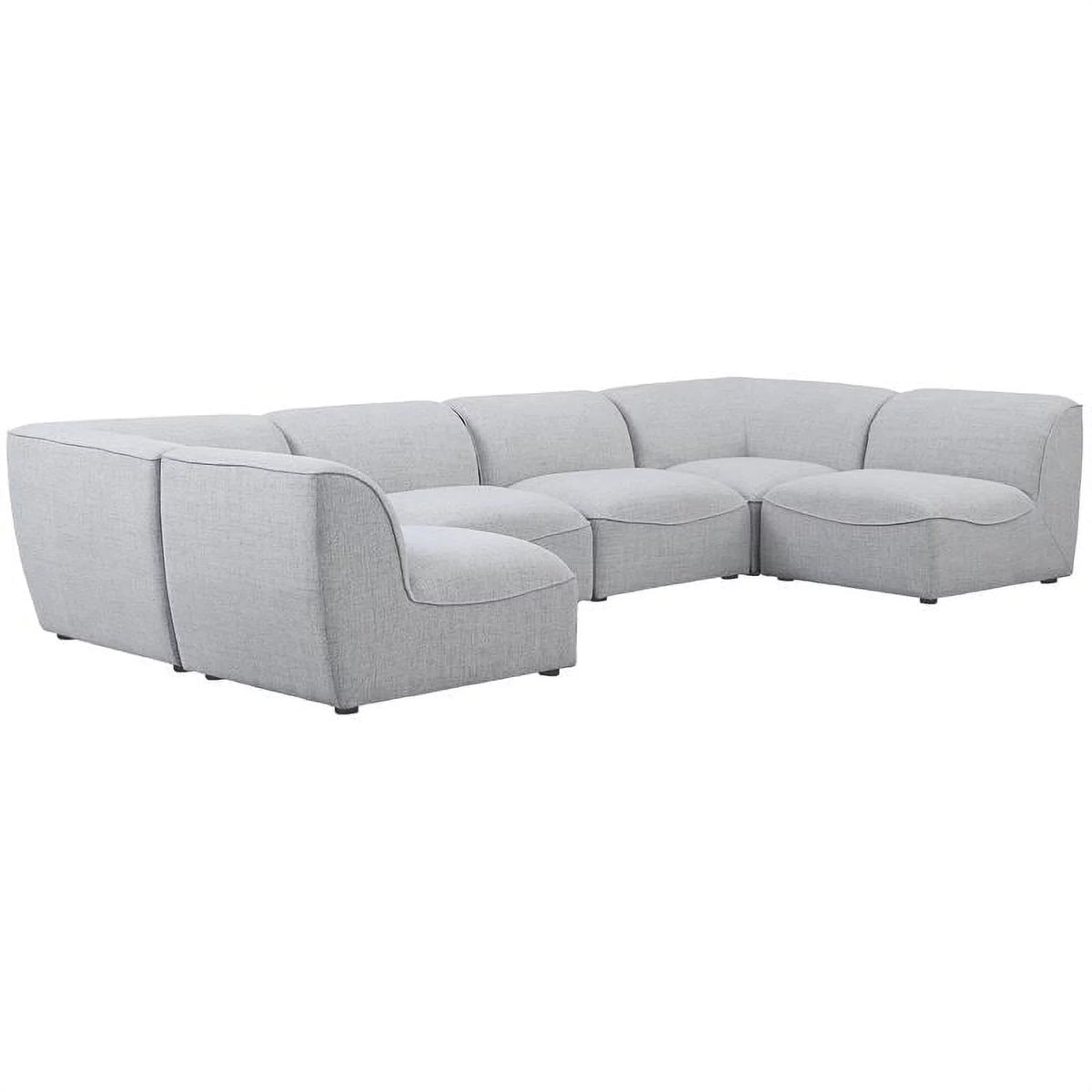 Grey Linen Textured Modular Sectional J358800