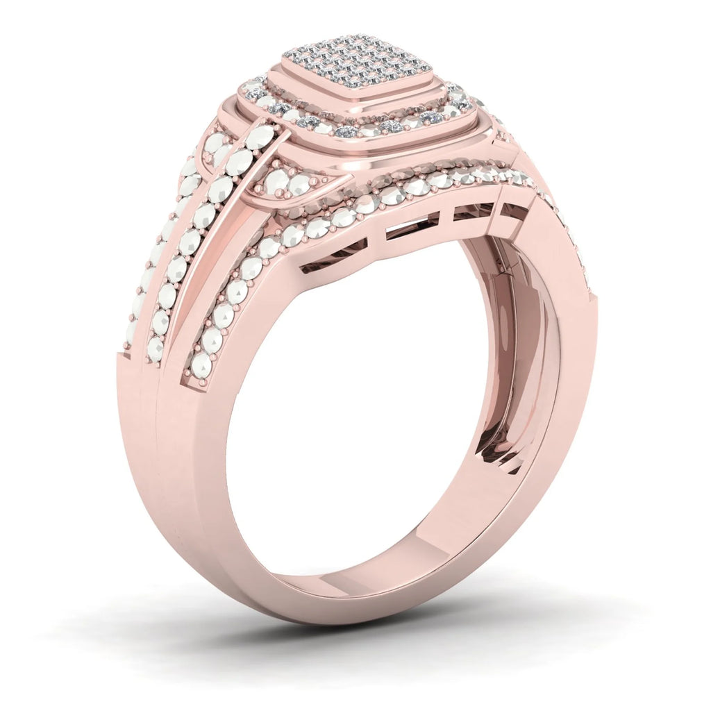 10k Rose Gold Halo Engagement Ring F1236