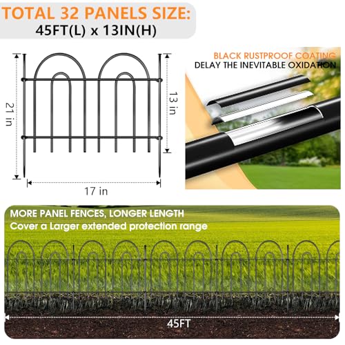 45ft x 21in 32 Panels No Dig Animal Barrier Fence M827618