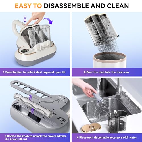 16Kpa Corded Handheld Mattress Vacuum Cleaner with 0.7L Double Cup G512