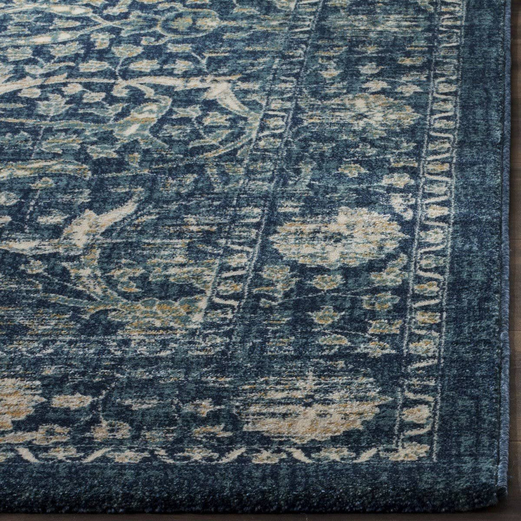 Navy / Beige Runner Rug Y14201