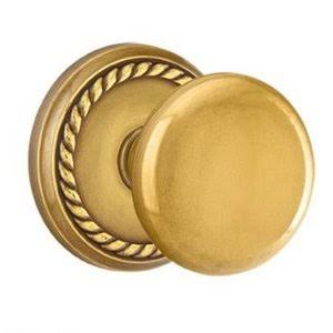 Passage Door Knob with Rope Rose in French Antique Brass M9040