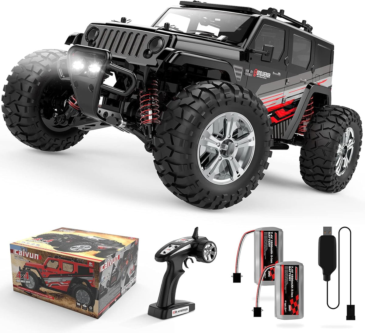 1:14 Scale 4WD RC Car with Two 1500mAh Batteries K484