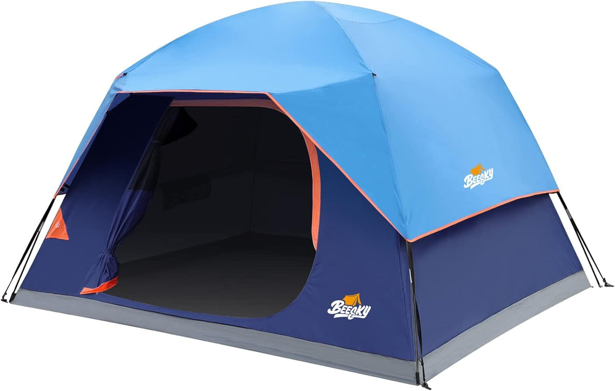 Dark Room Camping Tent Waterproof 4 Person Double Layers Dome Tent with Removable Rainfly D4848