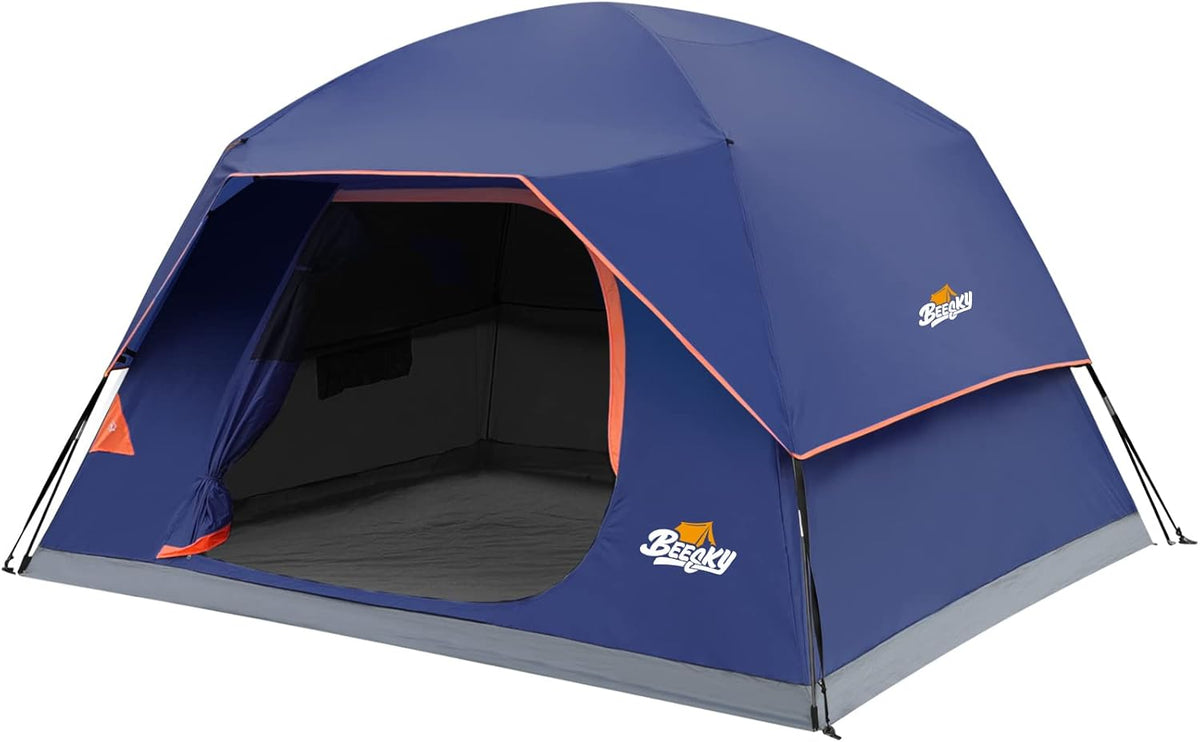 Dark Room Camping Tent Waterproof 4 Person Double Layers Dome Tent with Removable Rainfly D4848