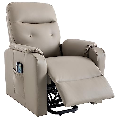Grey Leather Electric Power Lift Recliner Chair with Massage Z8389