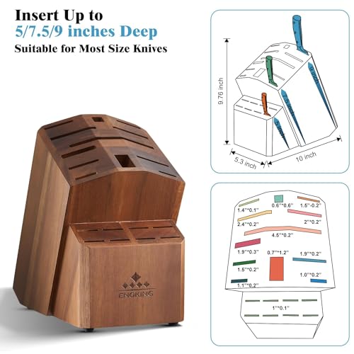 20 Slots Acacia Wood Knife Block O9728