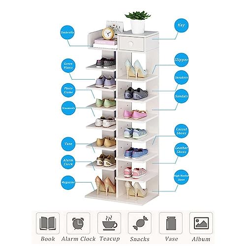 8 Tiers Vertical Narrow Shoe Rack E418344